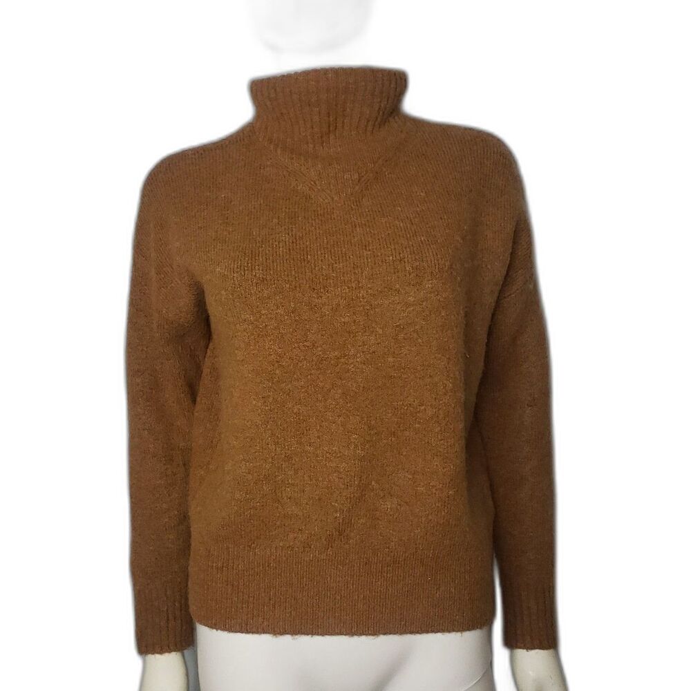 Madewell Dillon Wool Alpaca Blend Turtleneck Sweater Carmel Womens Size Small